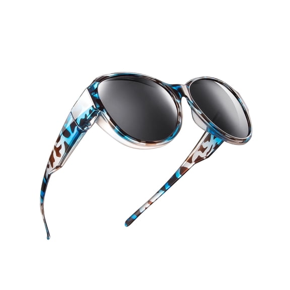 TINHAO Oversized Fit Over Glasses Sunglasses for Women, Polarized UV400 Wear Over Prescription Glasses for Driving Fishing Hiking Cycling Outdoor