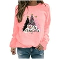 thumbnail image 2 of VgaVtl Long Sleeve Christmas Sweatshirt for Women Lightweight Womens Plus Size Sweatshirts Casual Graphic Sweatshirt,Pink M, 2 of 4