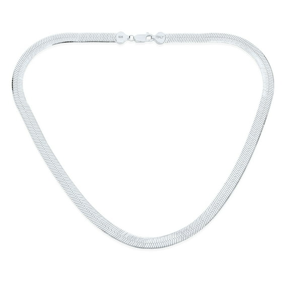 Bling Jewelry Womens Flat Snake Chain Necklace 080 Gauge Sterling Silver Nickel-Free Italy 16 18 Inch