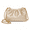 Champagne color, variant on Woven Shoulder Bag for Women, PU Diamond Cloud Crossbody Purse, Handmade Texture Soft Shape Handbag for Daily Outing, Shopping, Travel, 7.9 x 3.1 x 5.5 in