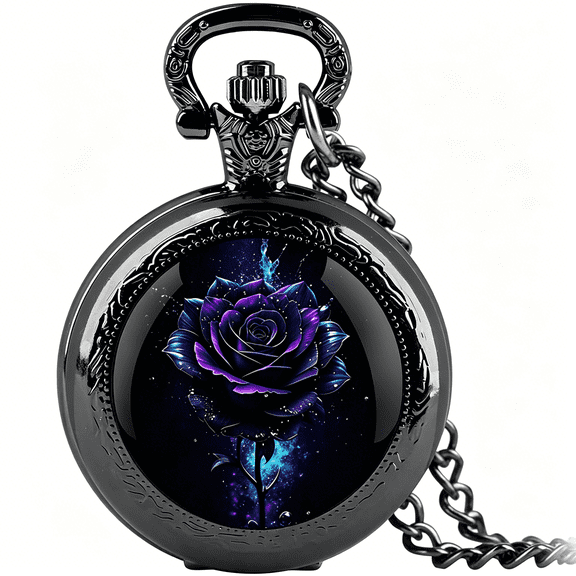 DESIGNICE Vintage Quartz Pocket Watch for Men Women, Butterfly Pattern with Chain, Unique Retro Watch Necklace Gift with Box