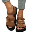 thumbnail image 4 of Viluyesy Womens Gladiator Sandals, Arch Support Ankle Strap Super Soft Sole Comfort Walking Travel Shoes Brown, 4 of 7