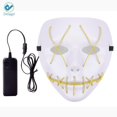 thumbnail image 2 of Deago Halloween Mask LED Light Up EL Wire Cosplay Glowing Mask The Purge Movie Scary Festival Costume with AA Battery, 2 of 5