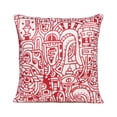thumbnail image 1 of Oussum Home Decorative Cushion Covers Cotton Digital Print Zipper Throw Pillow Cases doodle pattern Single, 1 of 3