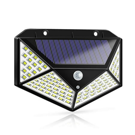 Outdoor Solar Lights Motion Sensor Wall Light Garden Security Lamp 100 LED - Black  Xmas Decor Gift
