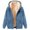 Blue, variant on Unisex Heart Sketch Print Zip Up Sherpa Lined Hoodie Long Sleeve Warm Fleece Jacket With Pockets 1pc M-3XL True To Size