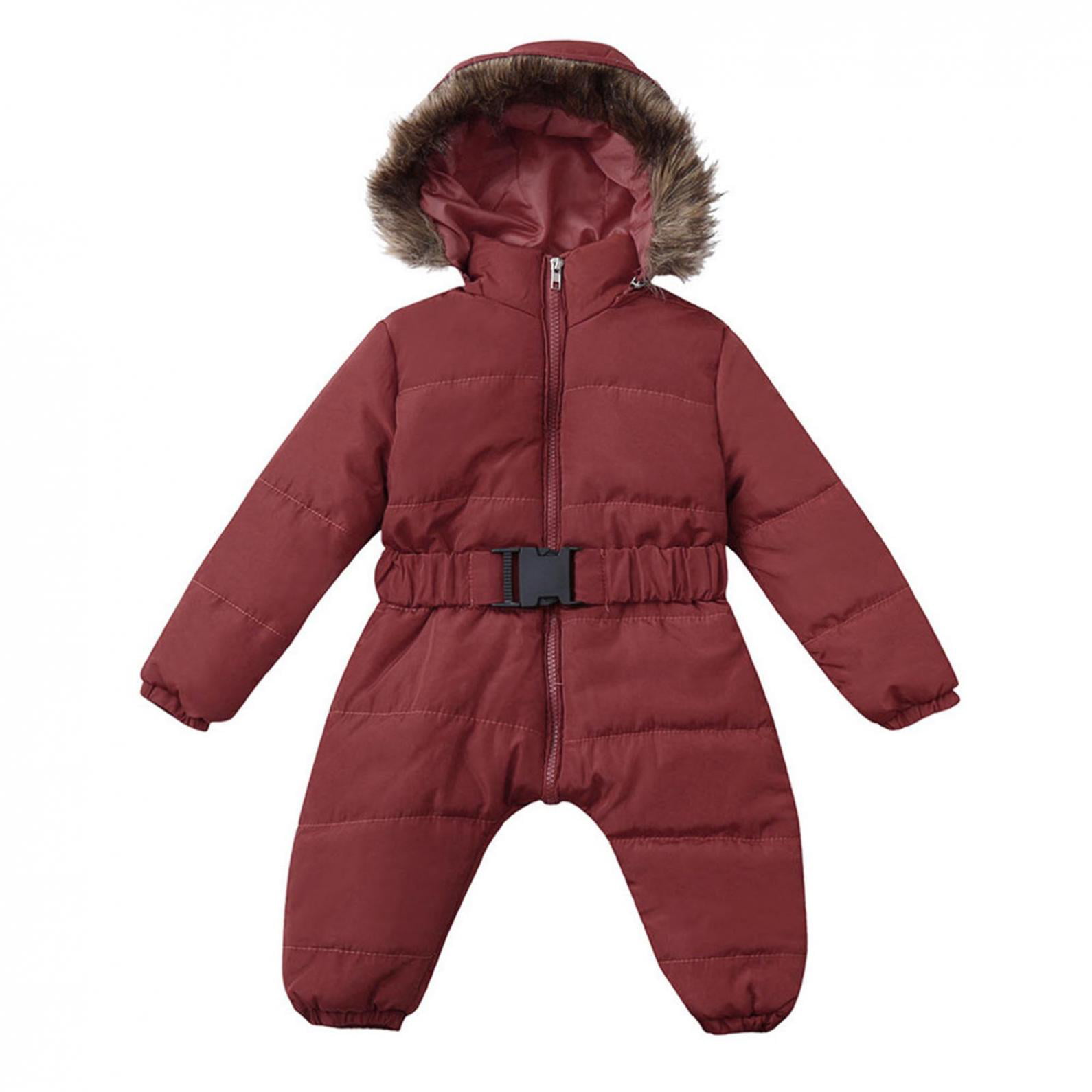 Fstyle Infant Newborn Baby Girls Boys Bear Warm Thick Snowsuit Hooded Coat Jumpsuit Baby Clothes for Girls Boys 0 Months-24 Months