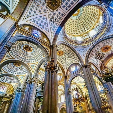 

Basilica ceiling Dome Stained glass Cathedral Puebla-Mexico Built in 15 to 1600s by William Perry - Item # VARPDXSA13WPE0435