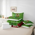 thumbnail image 6 of Homewish Cartoon Monogrammed P Bedding Comforter Set 7pcs, Green Brown Football Rugby Queen Bedding Sets, Teens Kids Boys Girls Reversible Queen Sheet Sets, Microfiber Bedroom Decor, 6 of 8