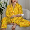 thumbnail image 6 of Fotbe duck floating in the pool Pattern Long Sleeve Pajama Set for Women,Sleepwear Set,2-piece Loungewear Set,Soft PJs Comfy Nightwear with Pockets-Medium, 6 of 7