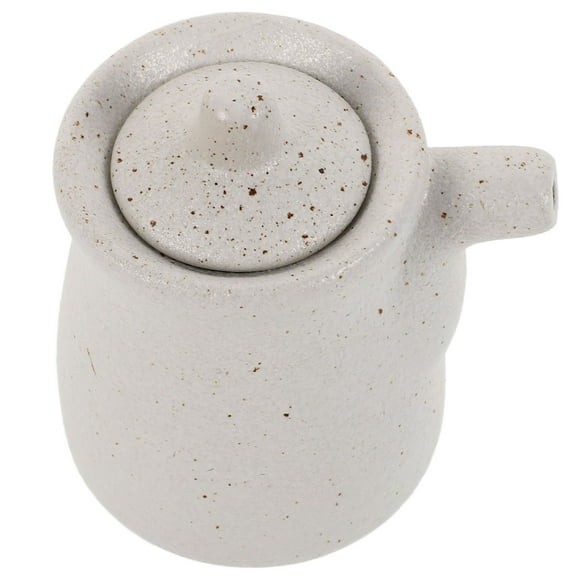 HEMOTON White Ceramic Condiment Bottle Set of 2 for Vinegar Storage Japanese Kitchen Oil Dispenser 3.4 oz