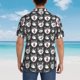 thumbnail image 4 of Fotbe HUSKY Face Camisa Hawaiana para Hombre Unisex – Camisa Casual de Verano con Botones de Manga Corta de Algodón y Lino,Small, 4 of 7