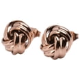 thumbnail image 1 of Aretes para Mujer de Nudo tipo Broqueles LuckyLy Acero Inoxidable con Baño Oro 18k Oro Rosa 18k o Plata Modelo Knot UNITALLA, 1 of 7