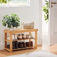 thumbnail image 2 of Pipishell Bamboo Shoe Rack Bench, 3 Tier Sturdy Shoe Organizer, Storage Shoe Shelf, Holds up to 300lbs for Entryway Bedroom Living Room Balcony, Bamboo, 2 of 2