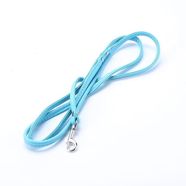 Pet Puppy Cat Dog Collar Leash Long Lead for Small Dog PU Leather