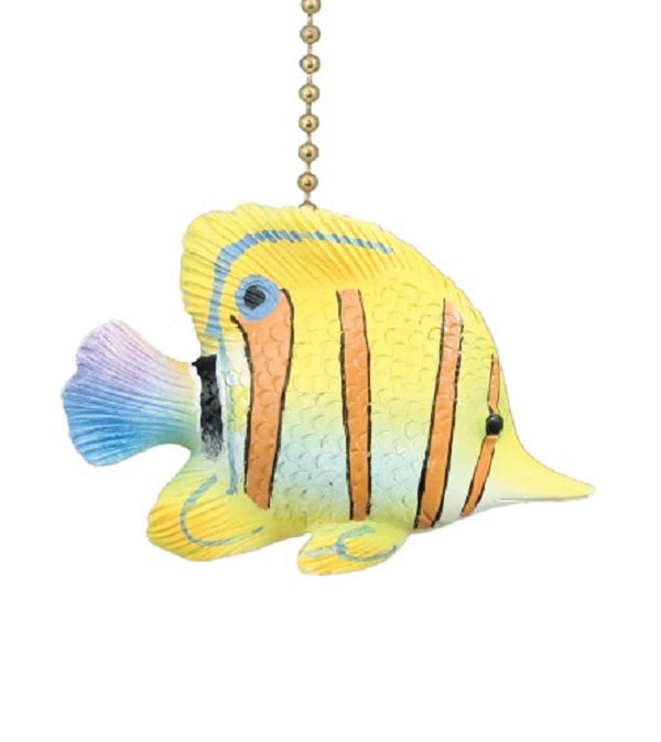 Tropical Yellow Angel Fish Ceiling Fan Light Pull