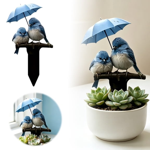 Cute Bird Garden Stake Decor 2D Weather‑Proof Outdoor Yard Ornament Flat Art Ground Stake for Lawn Flower Bed Patio Landscape