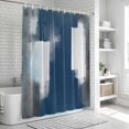 thumbnail image 6 of Blue Grey Bathroom Shower Curtains with 12 Hooks Polyester Waterproof Shower Curtain for Stalls and Bathtubs Contemporary Simple Abstract Art Decorative Bathroom Privacy Curtain 36x72 Inches, 6 of 9