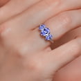 thumbnail image 5 of Gem Stone King 10K White Gold Blue Tanzanite and White Lab Grown Diamond 3 Stone Engagement Ring for Women (2.10 Cttw, Gemstone Birthstone, Available in Size 5, 6, 7, 8, 9), 5 of 6