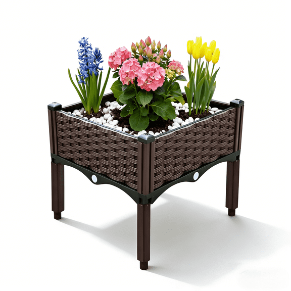 1/2pack Elevated Planters Raised Garden Beds, Vegetables Plant Raised Bed Kits, Herbs Flowers Growing Box with Legs & Drainage Holes for Garden Patio Balcony Restaurant
