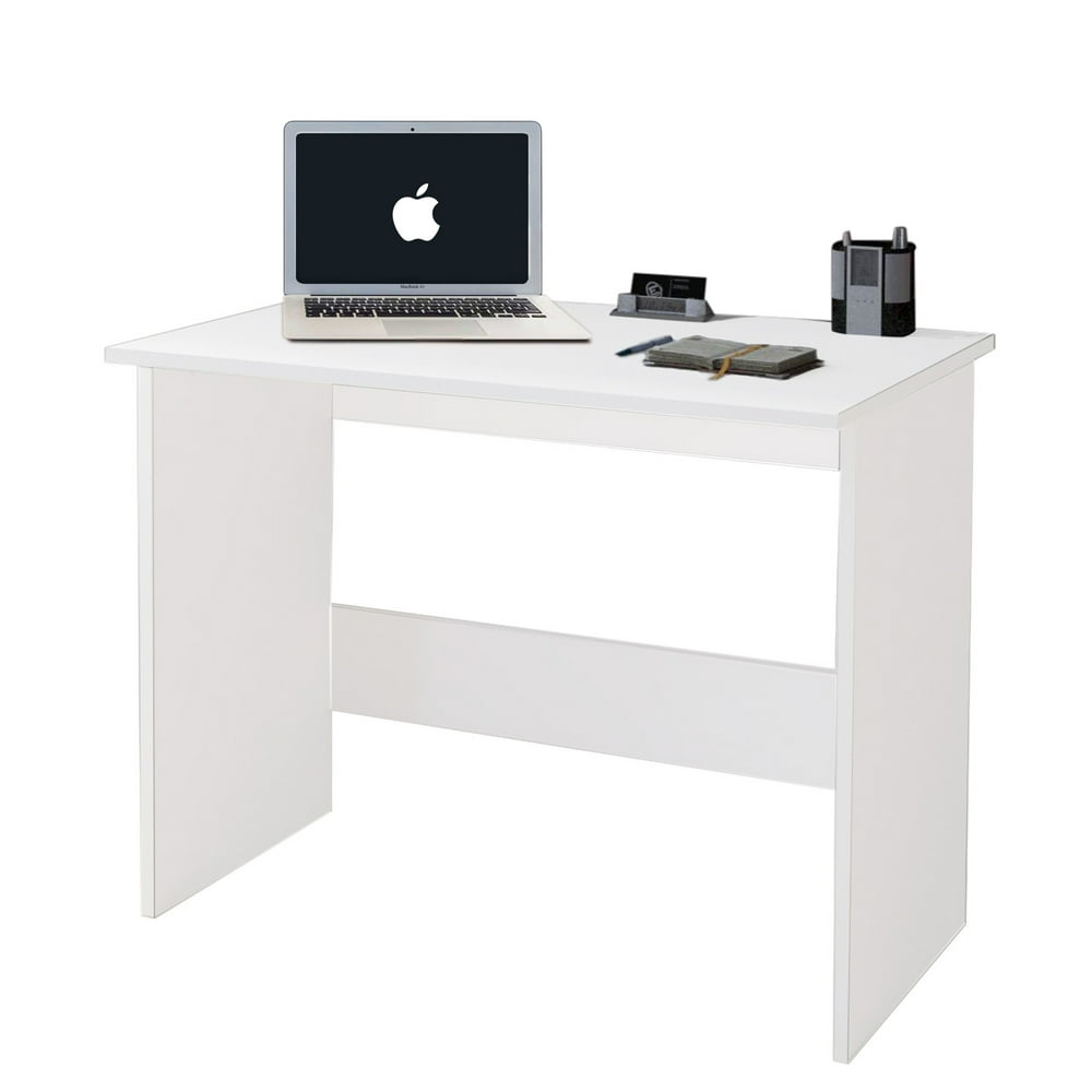 Small White Desk, Modern Sturdy Computer Desk, Writing Desk for Small