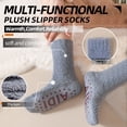 thumbnail image 3 of Mqamex 6-Pair Unisex Plush Mid-Crew Socks with Non-Slip Grip, Cloud-Like Soft Fleece Lined Winter Socks in Muted Colors, Cozy Thermal House Socks for Home & Office, 3 of 6