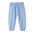 thumbnail image 3 of Generic Boys Joggers Elastic Waist Sweatpants Lightweight Linen Tapered Pants/Causal Relaxed Fit School Athletic Trousers, 3 of 8
