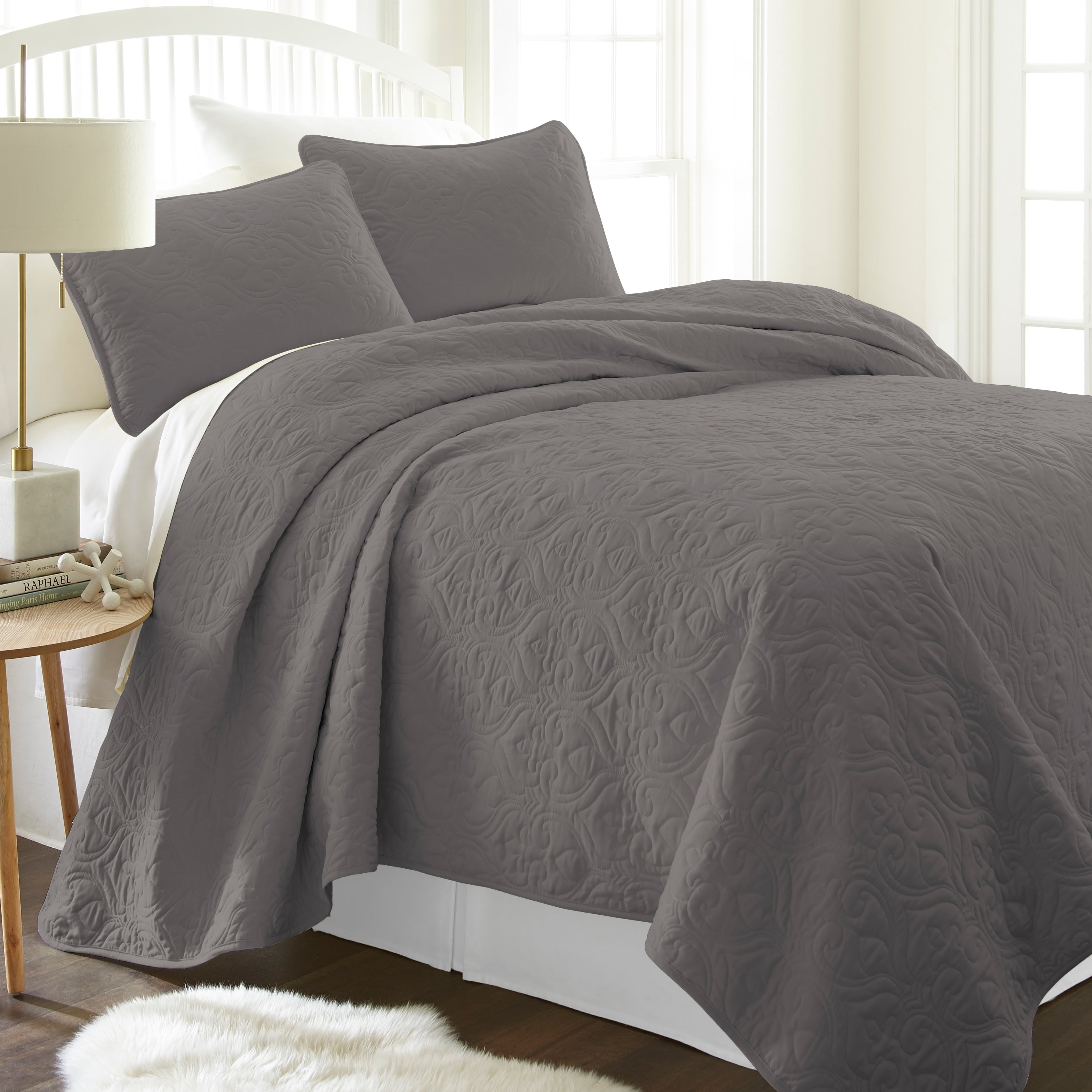 Home Collection Premium Ultra Soft Damask Pattern Quilted Coverlet Home Collection Premium Ultra Soft Damask Pattern Quilted Coverlet Set Com