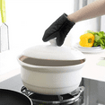 thumbnail image 4 of 1 Pair Short Oven Mitts, Heat Resistant Silicone Kitchen Mini Oven Mitts for 500 Degrees, Non-Slip Grip Surfaces, 4 of 5