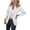 *White, variant on VBVC Women's 3/4 Sleeve Single Button Blazer,Open Front Casual Work Jacket For Women, Ladies' Solid Color Slim Fit Office Coat With Pockets,Beige,S-2XL