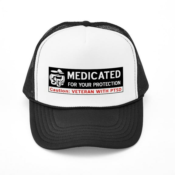 CafePress - Medicated For Your Protection - Adjustable Unisex Printed Trucker Hat with Mesh Back