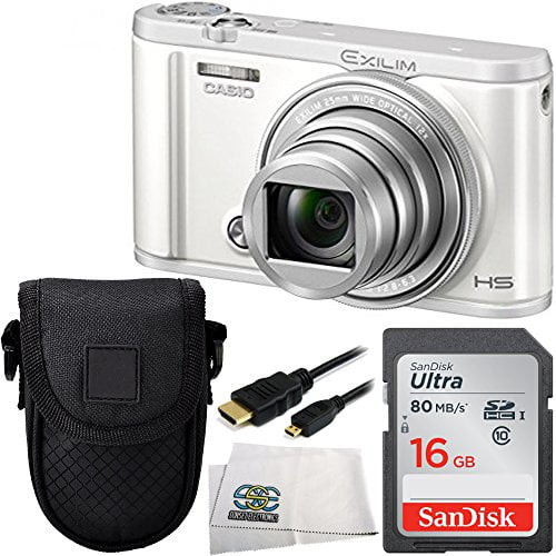 Serrated spejl vision Casio Exilim Selfie Digital Camera EX-ZR3600 (White) 16GB Bundle 4PC  Accessory Kit. Includes Sandisk Ultra 16GB SDHC Memory Card + Micro HDMI  Cable + MORE - Walmart.com