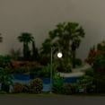 thumbnail image 3 of Inteprter Poste de lámpara a escala, decoraciones de paisaje de jardín para el hogar, luz LED de vía férrea, lámpara de pista de un solo Artesanía Negro (luz blanca), 3 of 6