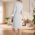 thumbnail image 6 of Hilenly Maternity Dress Labor Delivery Nursing Nightgowns Hospital Breastfeeding Dresses Bathrobes 3/4 Sleeve Lace Trim Pregnancy Kimono Robe with Belt, 6 of 7