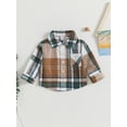 thumbnail image 2 of GXFC Toddler Baby Boys Fall Jacket Newborn Long Sleeve Button Plaid Print Outerwear Toddler Spring/Fall Lightweight Coat Top 6M-5T, 2 of 8