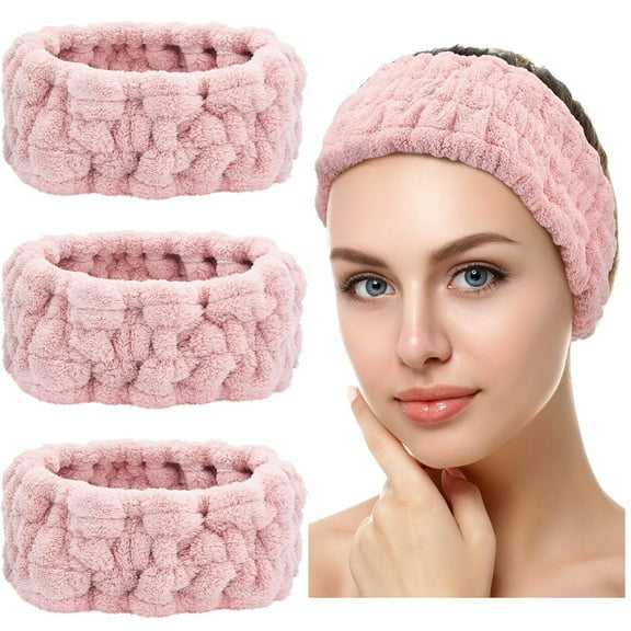 CEYAZYE 3 Pcs Spa Headband for Women Facial Makeup Headband Soft Terry Cloth Hairband for Washing Face Mask Spa Shower Gifts