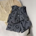 thumbnail image 2 of Bainana Girls Summer Outfit Set Toddler Polka Dot Print Sleeveless Crew Neck Vest Tops And Shorts Set Breathable Fashion Little Girls Summer School Play Party Outfits Size 4-5 Years Grey, 2 of 3