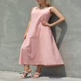 thumbnail image 4 of Robe Longue Maxi Bohème pour Femmes, Décontractée, Sans Manches, Robe Longue, Robes d'Été de Plage pour Dames, 4 of 6