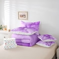 thumbnail image 6 of Homewish Purple Marble Bedding Comforter Set 7-Piece for Female Men Adults,Gradient Marbling Watercolor King Bedding Sets,Ombre Stone Pattern Ultra Soft Bed Sheets,Luxury Bedroom Decor,Reversible, 6 of 8