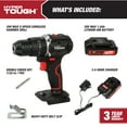 thumbnail image 5 of Hyper Tough 20V Max Brushless 2-Speed Cordless Hammer Drill with 1.5Ah Lithium-Ion Battery and Charger, 5 of 17