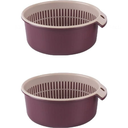 

2PCS Multifunctional Washbasin Double Drain Basket Hanging Drain Basket Double-Layer Hollow Storage Basket Mobile Drain Rack Mobile Sink Drain Basket