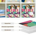 thumbnail image 4 of Yayeee Foldable Storage Basket for Shelves with Handles Set of 2 Waterproof Cloth Bins, Pink Geometric, 4 of 7
