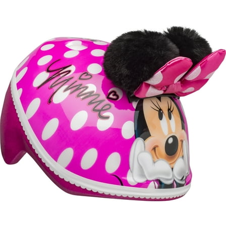 Bell Disney Minnie Mouse Pom Pom Ears Bike Helmet, Punch Pink, Toddler 3  (48-52cm)