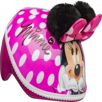 Bell Disney Minnie Mouse Pom Pom Ears Bike Helmet, Punch Pink, Toddler 3+ (48-52cm)