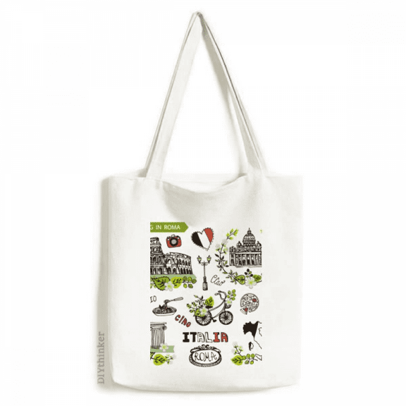 Spring Colosseum Roma Italy Graffiti Tote Canvas Bag Shopping Satchel Casual Handbag