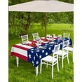 thumbnail image 3 of 4th of July Tablecloth with Umbrella Hole and Zipper American Flag Rectangle Outdoor Tablecloths 60x102 Inch Outside Table Cloths Stars Red Stripes Patio Table Cloth Cover for Independence Day Garden, 3 of 6