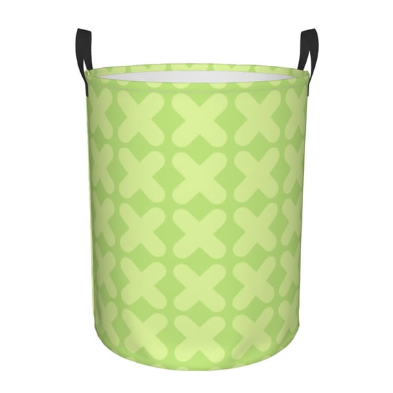 ZICANCN Green Geometric Texture Laundry Basket Organizer, Dirty Clothes Hamper for Bathroom Bedroom Laundry Room, Small Size