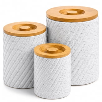 10 Strawberry Street Hampton Embossed 3 Piece Ceramic Canister Set