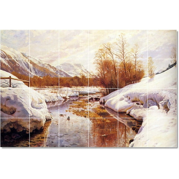 Ceramic Tile Mural-Peder Mork Monsted Country Painting 281. 25.5" w x 17" h using (24) 4.25 x 4.25 ceramic tiles