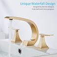thumbnail image 7 of Wovier Matte Gold 8-16 Inch Widespread Waterfall Spout Bathroom Sink Faucet with Supply Hoses,Two Handles Three Hole Lavatory Faucet,Basin Mixer Tap with Pop Up Drain, 7 of 7